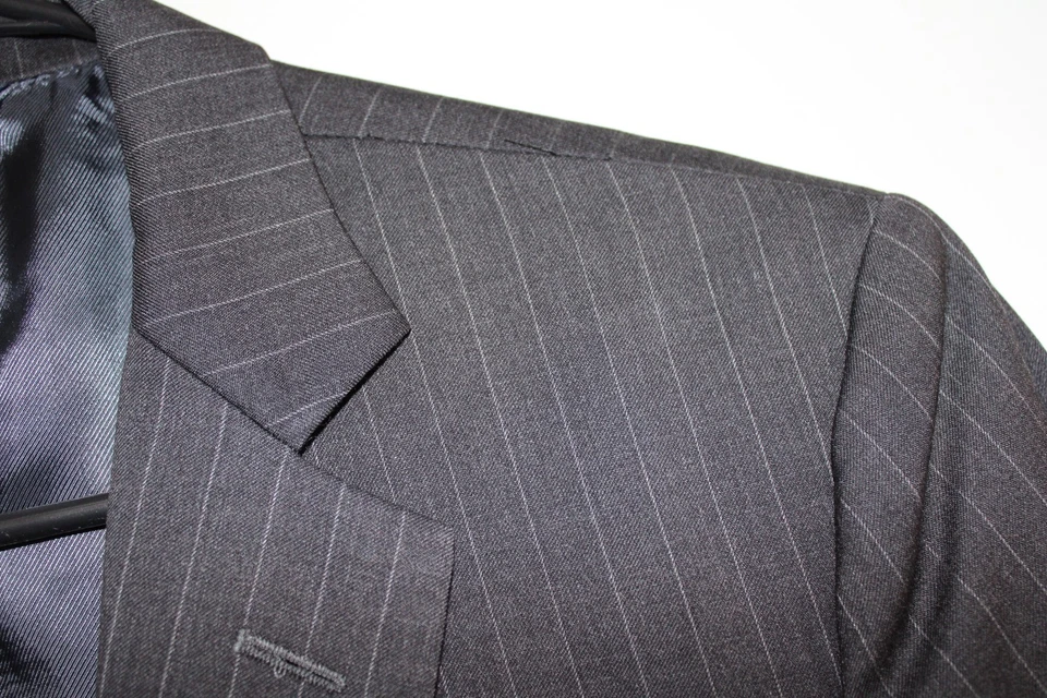 GRAY BROOKS BROTHERS 100% WOOL FITZGERALD SPORT COAT sz 40S striped suit jacket - Image 2 of 4