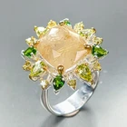 Gemstone Natural Rutilated Quartz Ring 925 Sterling Silver Size 7 /R469483