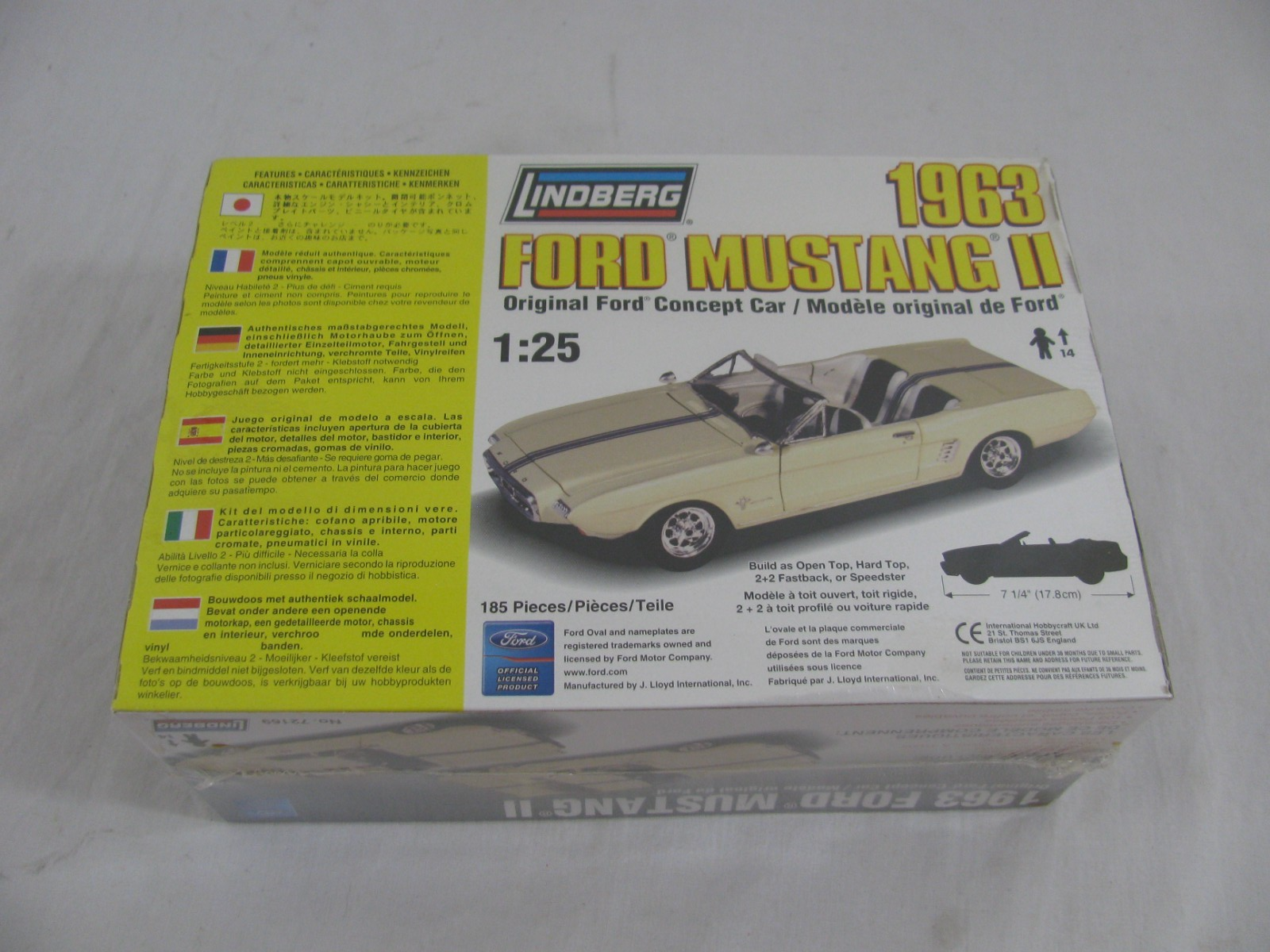2009 Lindberg 1/25 Scale 1963 Ford Mustang II Concept Model Car Kit ...