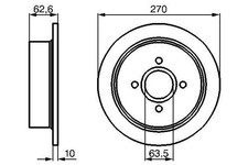 2x BOSCH Bremsscheiben Hinten für FORD Escort VI Cabrio (ALL) 270mm