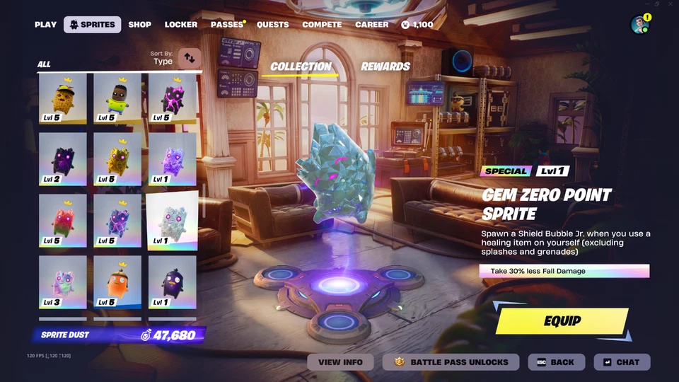 Fortnite Gem Zero Point Sprite (index only) on hand - Image 1 of 1