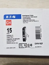 ⚡Eaton CHFN115GF Miniature Circuit Breaker, CHF 1P 15A 120V 50/60Hz 1P