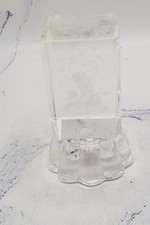 Kissing Couple With Hearts Laser Etched Crystal Glass 3 Inch Cube Paper Weight
