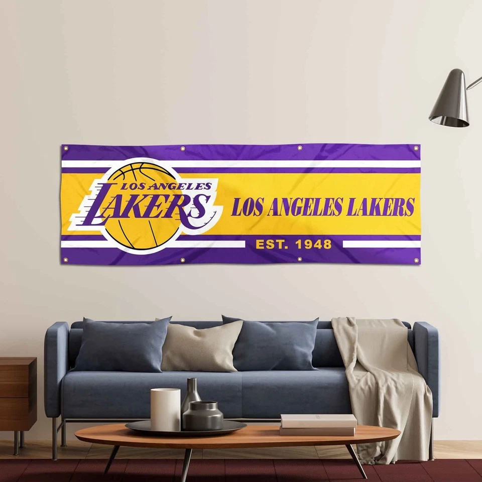 Los Angeles Lakers Flag/Banner with 2x6 ft - Image 3 of 4