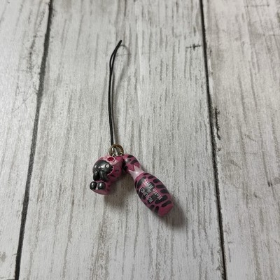 RARE! Hello Kitty ROUND1 Collaboration Bowling Pin Strap Charm Phone Charm Japan