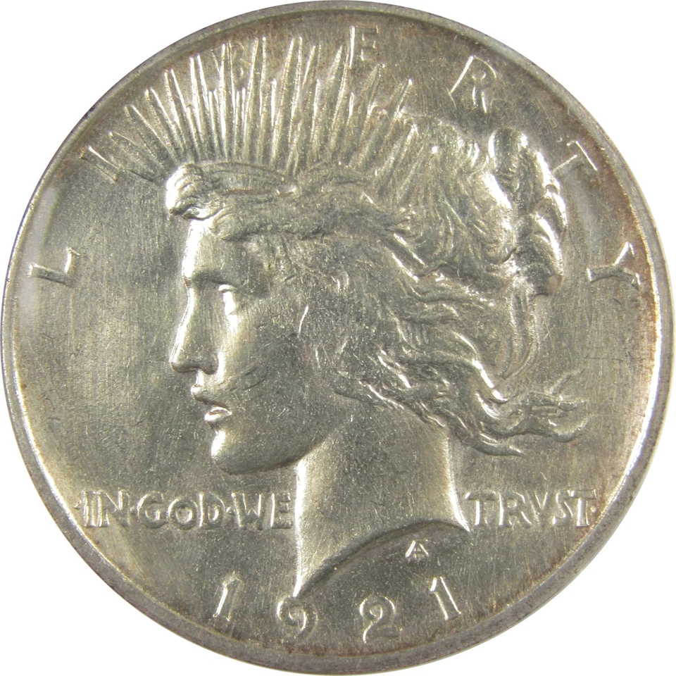 1921 High Relief Peace Dollar AU 55 Details ANACS Silver SKU:I21391 - Image 3 of 4