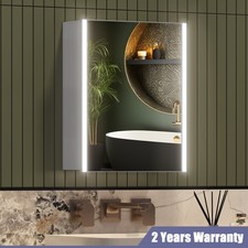 Bathroom Mirror Cabinet Wall Mount Storage Organizer W/ Door Shelves Black