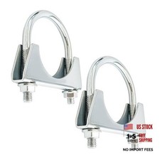 U-Bolt Exhaust Clamps, Heavy Duty Saddle Style Muffler Clamp for Automotive, 2"