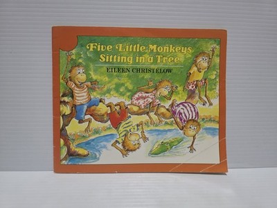 SIGNED + Sketch! Five Little Monkeys Sitting in a Tree   Eileen Christelow 1993 