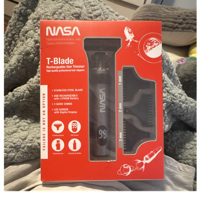 NASA T-Blade USB Rechargeable Hair Trimmer LED Screen Stainless Steel Blade 1-3 