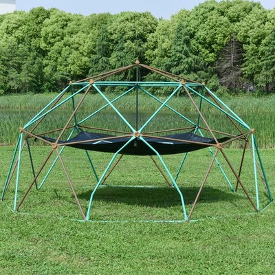 13ft Kids Dome Climber for Outdoor Play - 1000LB Rust Resistant Steel w/ Hammock