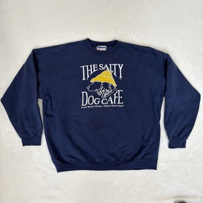 Vintage Hanes Salty Dog Cafe Sweatshirt XL Navy Graphic Hilton Head Crewneck