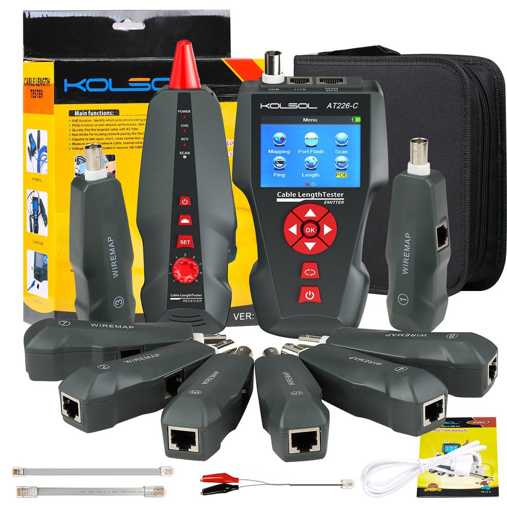 Network Cable Tester  LAN Ethernet Cable Tester For RJ45 RJ11 BNC PING NF-8601W-image