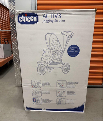 Chicco Activ3 Jogger Stroller 3-Wheel Suspension Travel System Gray Single