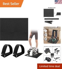 Custom Fit Anti-Slip Mat with Pedal Straps for Elliptical Leg Exercisers, Gray