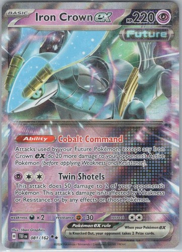Iron Crown ex - 081/162 #81/162 (Holo) (NM) SV05: Temporal Forces TEF Pokemon