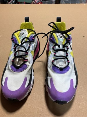 Nike Air Max 270 React White Yellow Purple Teal Pink Mens Size 8,fast Shipping