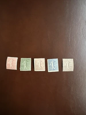 Lot390- FRANCE ANNEE 1903 YVERT N° 129/133 " SERIE SEMEUSE LIGNEE " NEUFS xx - Photo 1/4