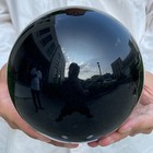 4.71LB Natural Black Obsidian Ball Quartz Crystal Sphere Gemstone Healing — photo 2