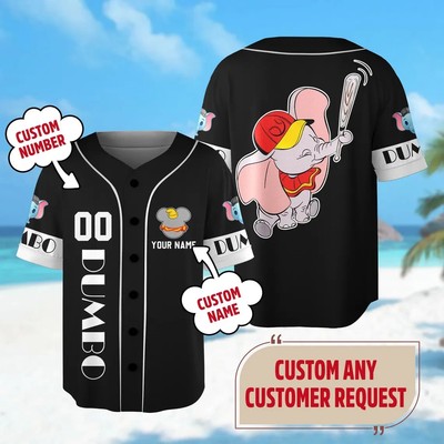Personalized Dumbo 3D Jersey Button Down Unisex Adults S-5XL