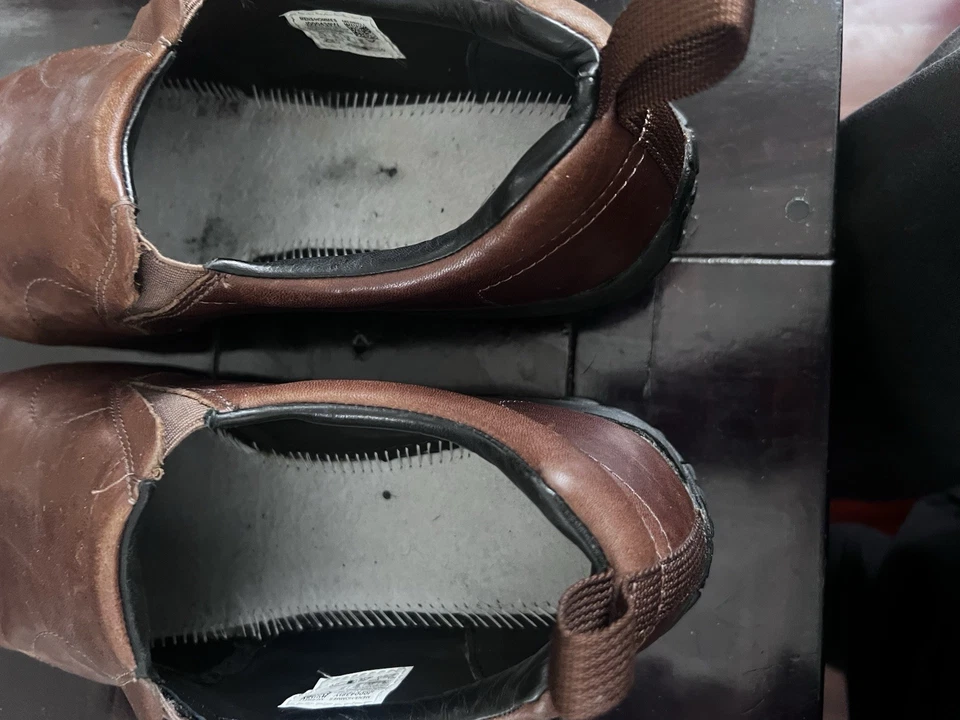 Mocasines sin cordones Merrell Jungle Moc para hombre talla 11 W de cuero marrón ⚠️SIN PLANTILLAS Foto 4 de 4