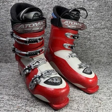 Atomic B-Tech Series 90 Mens Size 12.5 Mondo 30.5 Red White Ski Boots Recco