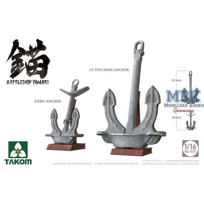 TAKOM MODEL TAK1013 Battleship Yamato Anchors (1:16)