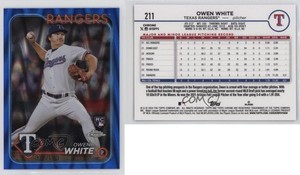 2024 Topps Chrome Blue RayWave Refractor /150 Owen White #211 Rookie RC
