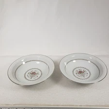 Lot of 2 Harmony House Rim Soup Bowl 7.5” Fine Michelle 3653 Japan Ornate Floral