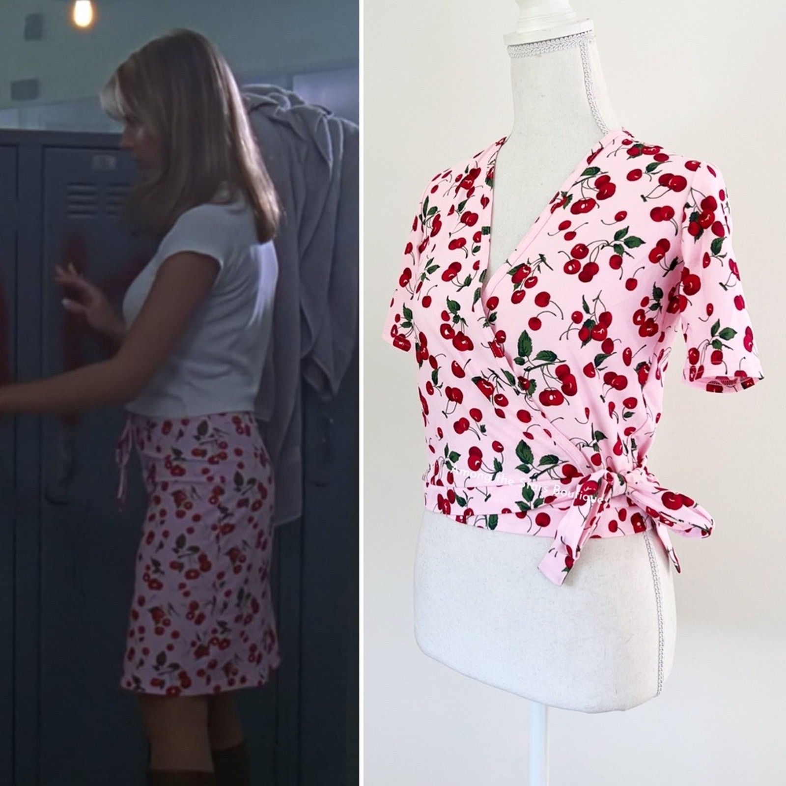 Exceptionally Rare 90s Vintage Cherry Print Top Alt. ASO Buffy Summers in BTVS image 6