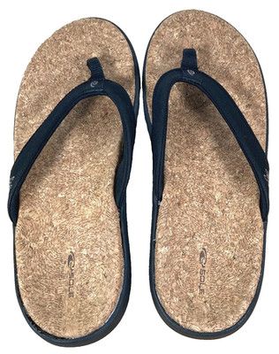 SOLE Cork Flip Sandals -Womens Size 10 - Black/Grey Shoes -Minimalist Orthopedic