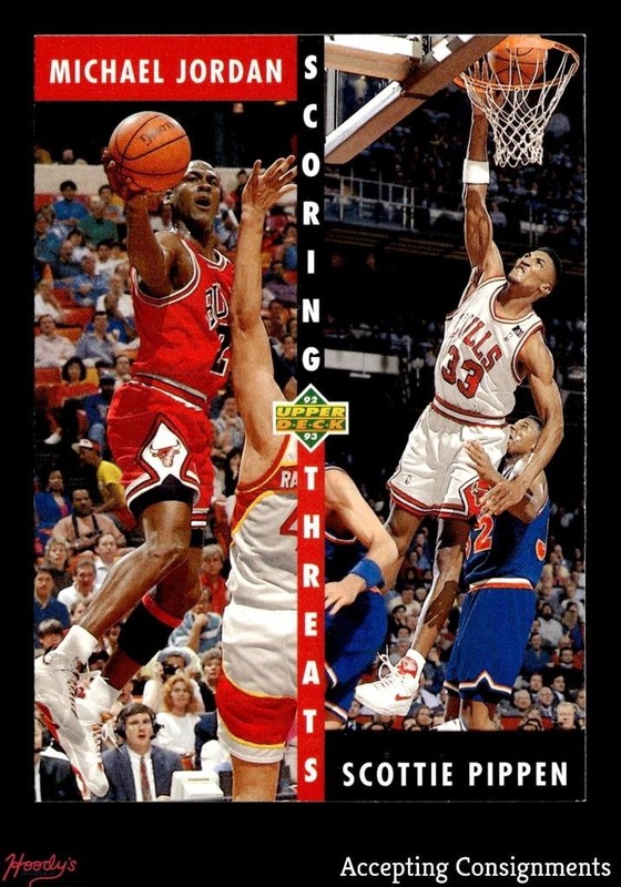 1992-93 Upper Deck #62 Michael Jordan, Scottie Pippen BULLS HOF