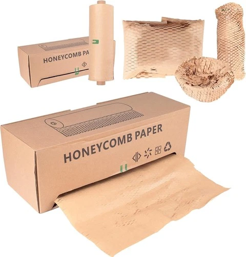 Eco-Friendly Honeycomb Packing Paper - 15" x 500' with Easy Dispense Box - product listing photo