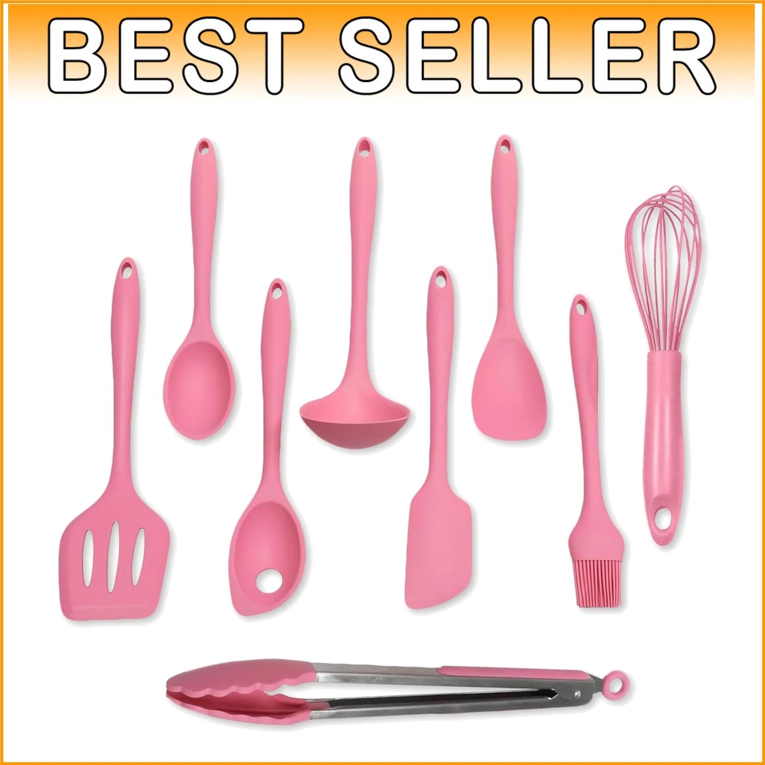 Elegant BPA-Free Silicone Kitchen Utensil Set - Non-Scratch & Comfortable Grip