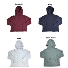 Lands' End Women's Midweight Relaxed Fit Quilted Pullover Hoodie