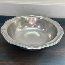 Wilton Pewter Queen Anne 9” Scalloped Serving Bowl - Made in USA Vintage