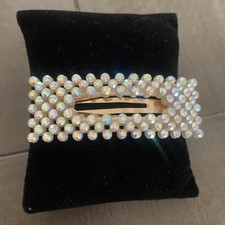 Crystal Bead Snap Hairpin Elegant Acrylic Pearl Hair Clip for Women's Light Pink