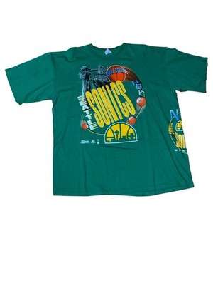 Vtg Seattle Supersonic Space Needle Wrap Around Aop T Shirt Size 2xl Rare 1990s