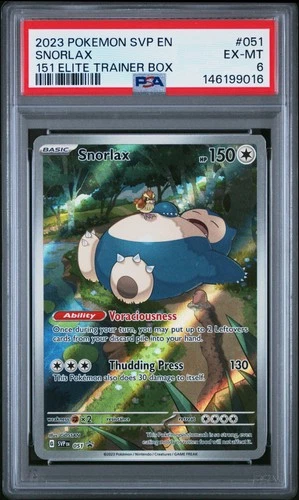 2023 POKEMON SVP EN-SV BLACK STAR PROMO 151 ELITE TRAINER BOX #051 SNORLAX PSA 6