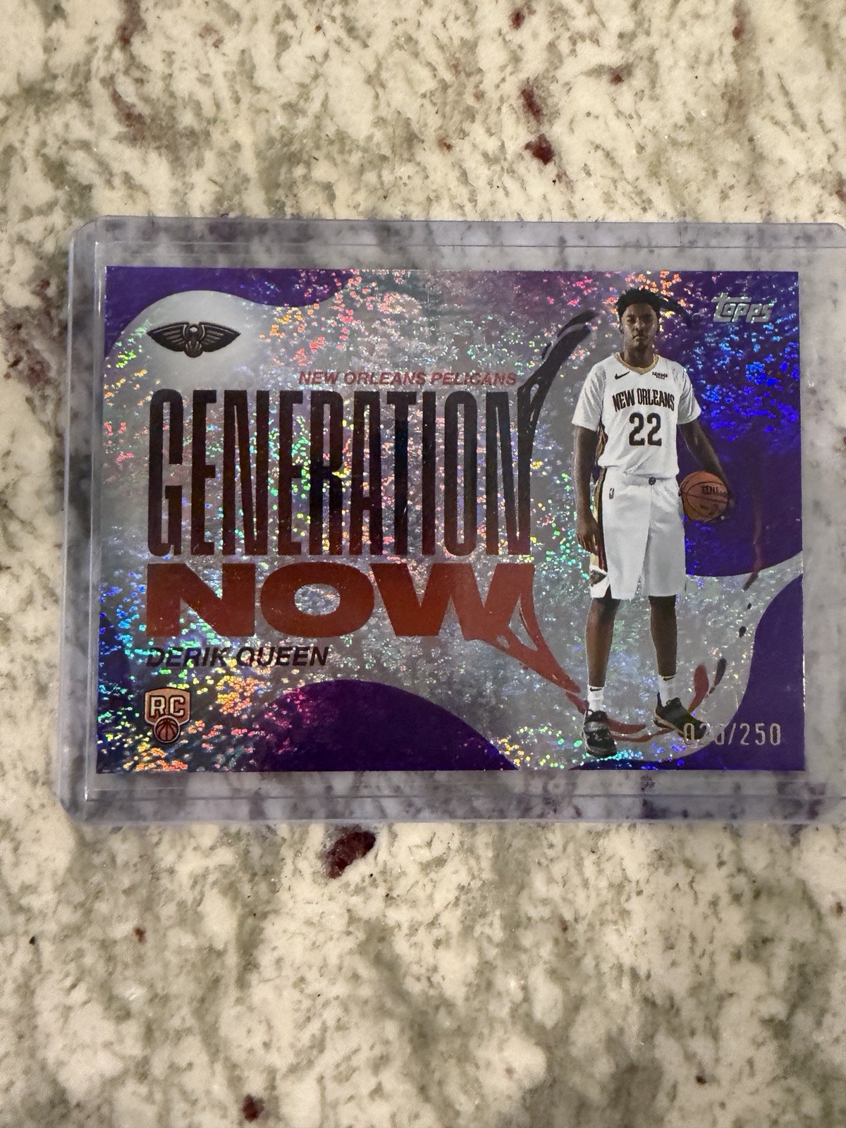 2025 Topps Derik Queen Generation Now Rookie RC Holo Purple Foil /250 SP