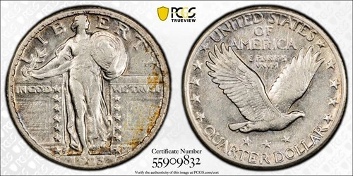 25c 1923-S Standing Liberty Quarter PCGS XF Det. POPULAR KEY DATE *  AvenueCoin
