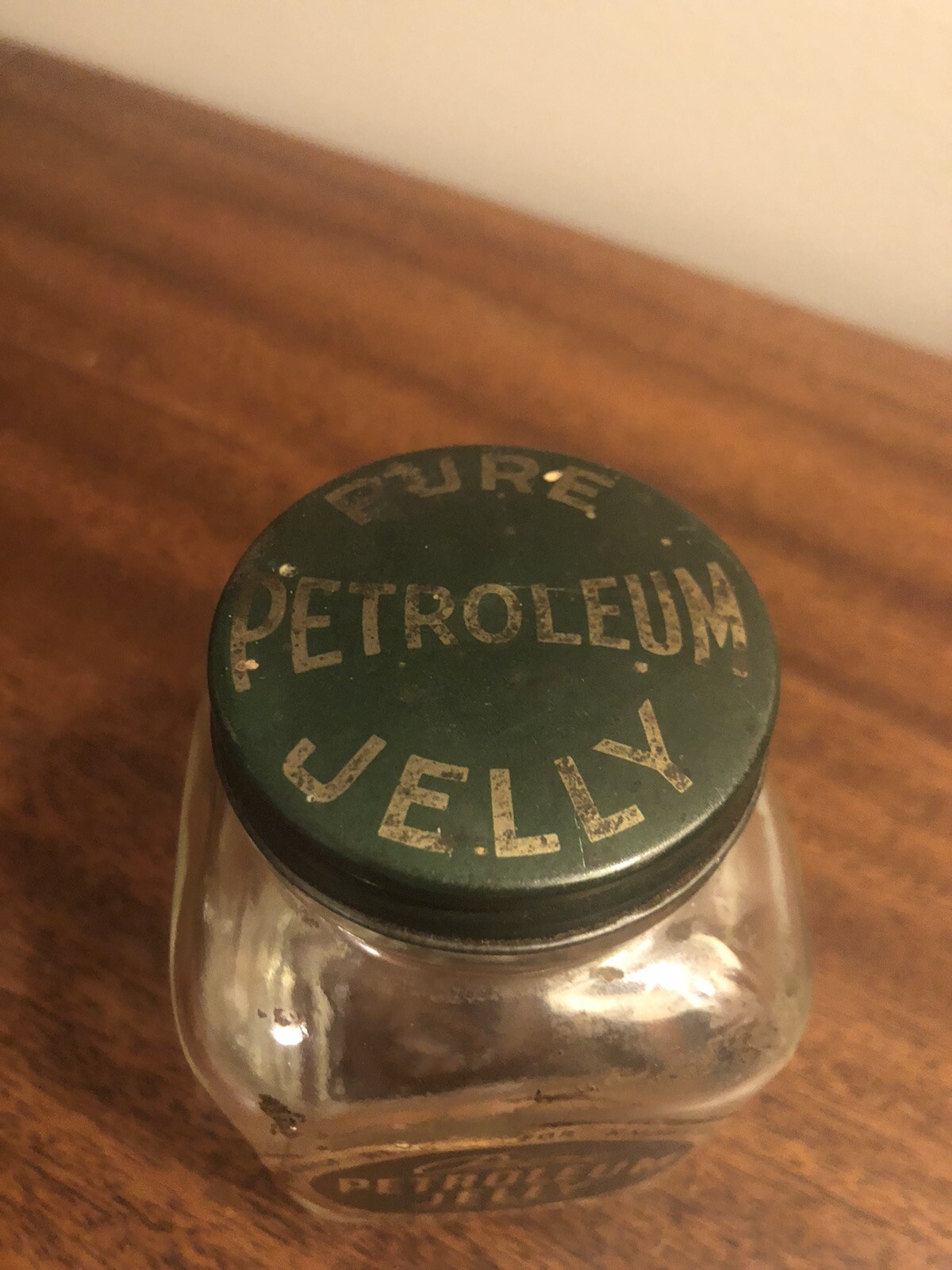 VINTAGE PETROLEUM JELLY ED GERARDE JAR 6 5/8OZ CHICAGO NICE LID PAPER