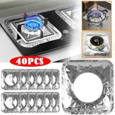 40× Aluminum Foil Square Gas Burner Disposable Bib Inside Liner Burner Cover USA