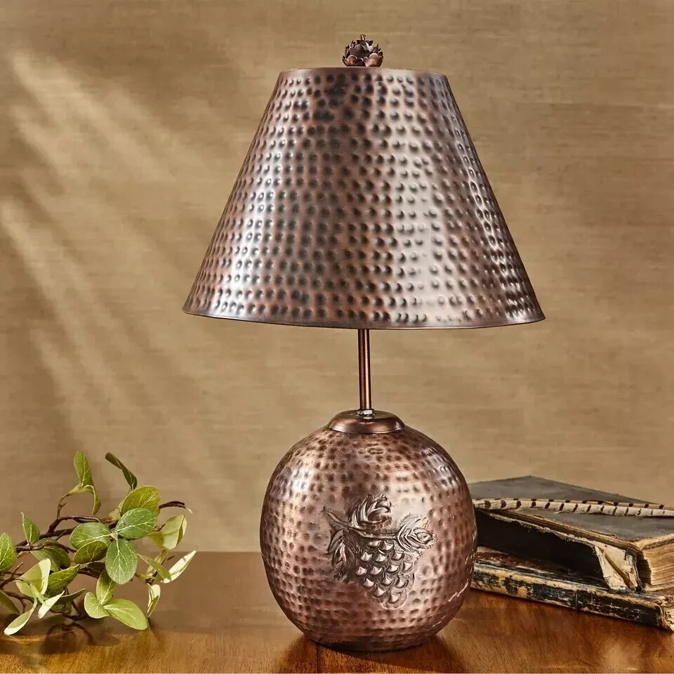 Hammered Copper Metal Shade Lamp Adra Orb Copper Moroccan Metal