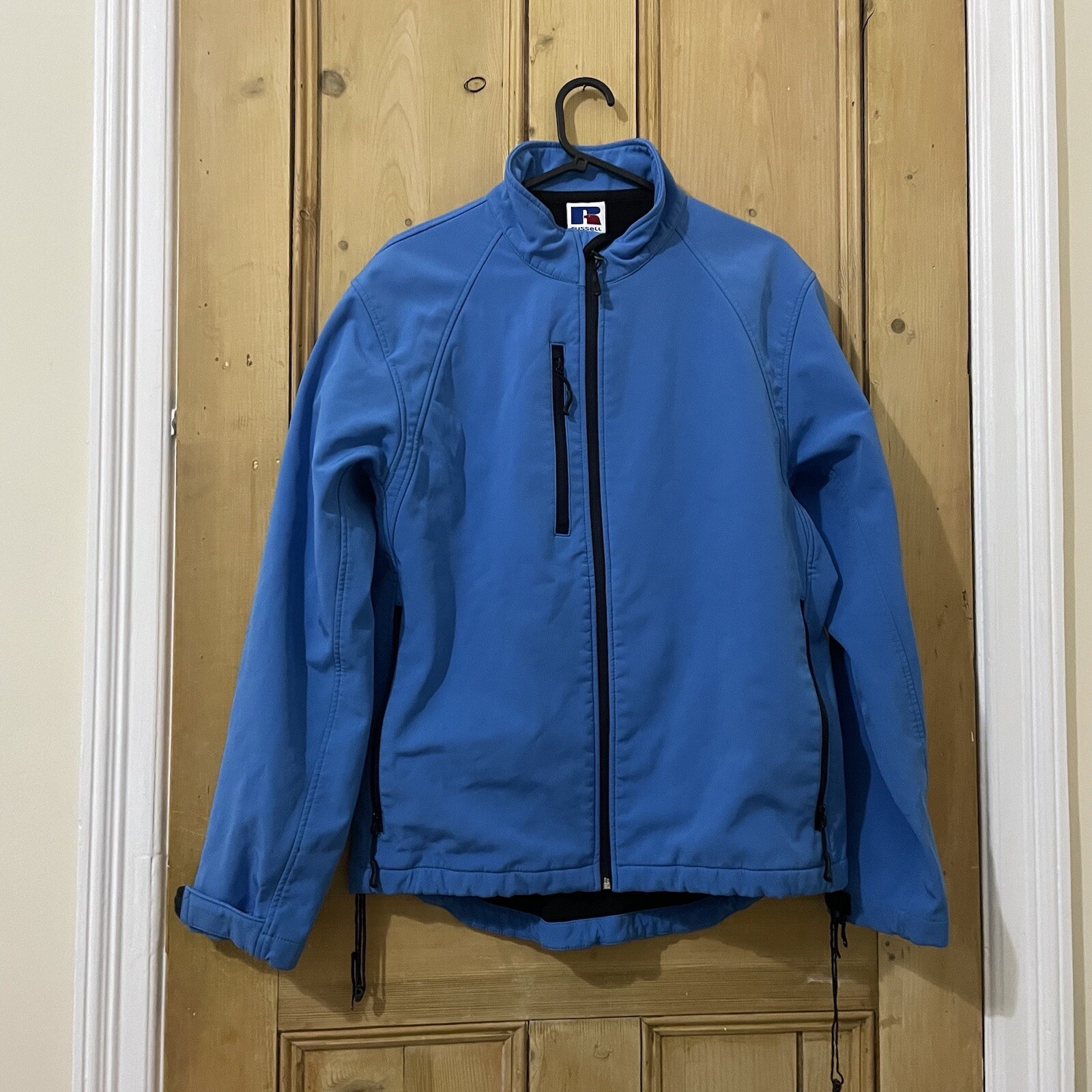 Russell Softshell Bomber Jacket Size Medium Coat Jacket Athletic Mens Blue Zip