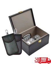 Faraday Box & 2 Pack Faraday Bag, Faraday Cage Key Fob Protector, RFID Signal