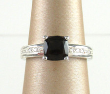 .925 Sterling Silver Smoky Quartz Ring Cushion Cut size 6