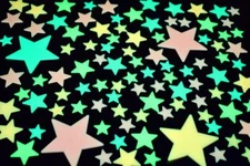 DirectGlow 100pc Multicolor Glow in the Dark Cosmic Stars Wall Ceiling Decor