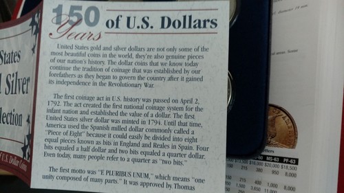 Commemorating 150 Years of U.S. Dollar Coins. United States ONE Gold & Silver*** - Picture 8 of 12