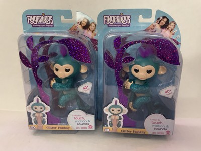 Fingerlings Glitter Monkey Quincy 40+ Sounds Set Of 2 Brand New In Boxes